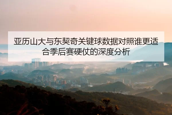 亚历山大与东契奇关键球数据对照谁更适合季后赛硬仗的深度分析